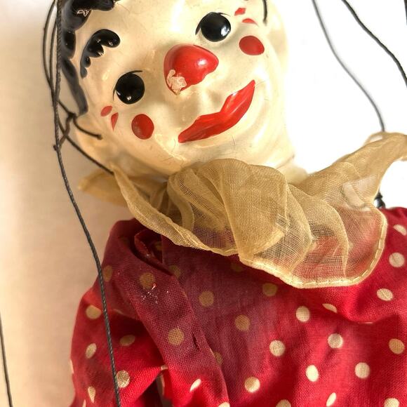 Clippo the Clown VTG 1930’s String Marionette Puppet USA Effanbee 13” - Picture 3 of 10
